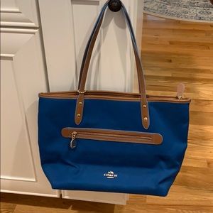 Blue Coach Sawyer Tote